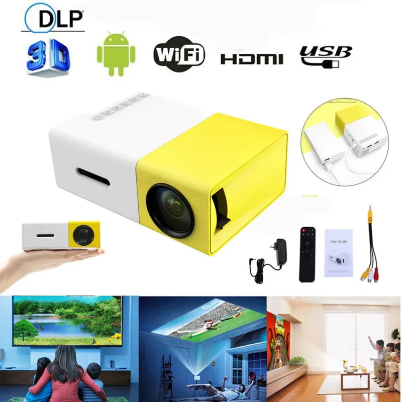 Projecteur Home Cinéma Multimédia 1080P Borrego YG300 FULL HD